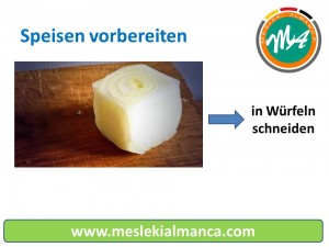 in Würfeln schneiden