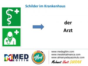 Schilder im Krankenhaus - Hastanedeki Tabelaların Almancası 3
