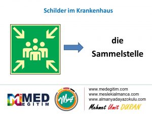 Schilder im Krankenhaus - Hastanedeki Tabelaların Almancası 10