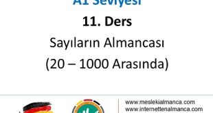 A1 Seviyesi / 11. Ders: Sayıların Almancası (20-1000 Arasında) Ödevli 58