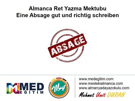 Almanca Ret Mektubu Yazma - Eine Absage gut und richtig schreiben 1