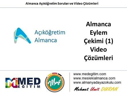 Almanca Eylem Çekimleri (1) - Video Çözümü 1