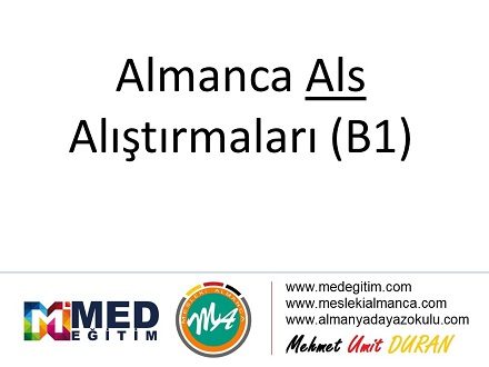 Als Satze - Als Alıştırmaları 1