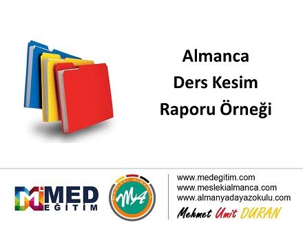 Anadolu Lisesi ve Fen Lisesi İçin Almanca Ders Kesim Raporu 1