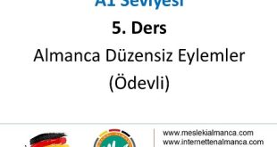 A1 Seviyesi / 5. Ders: Almancadaki Düzensiz Eylemler 58