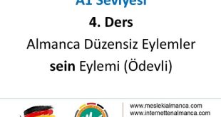 A1 Seviyesi / 4.Ders: Düzensiz Eylemler - Sein Eylemi (Ödevli) 56