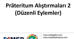 Präteritum Alıştırmaları 2 - Düzenli Fiiller (Regelmäßige Verben) 56