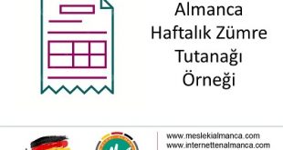 Almanca Haftalık Zümre Tutanağı Örneği 58