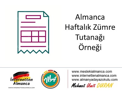 Almanca Haftalık Zümre Tutanağı Örneği 1