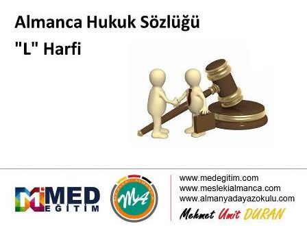 Almanca Hukuk Sözlüğü - "L" Harfi 1