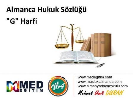 Almanca Hukuk Sözlüğü - "G" Harfi 1
