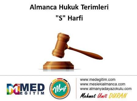 Almanca Hukuk Sözlüğü - "S" Harfi 1