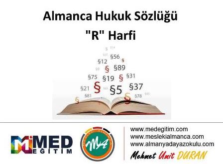 Almanca Hukuk Sözlüğü - "R" Harfi 1