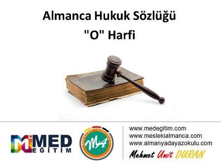 Almanca Hukuk Sözlüğü - "O" Harfi 1