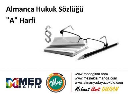 Almanca Hukuk Sözlüğü - "A" Harfi 1