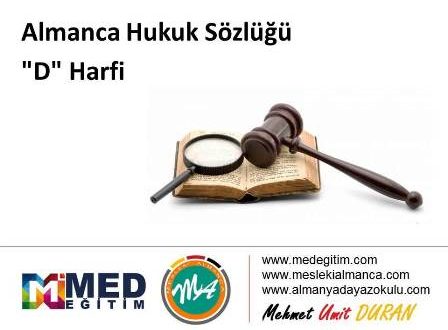 Almanca Hukuk Sözlüğü - "D" Harfi 1