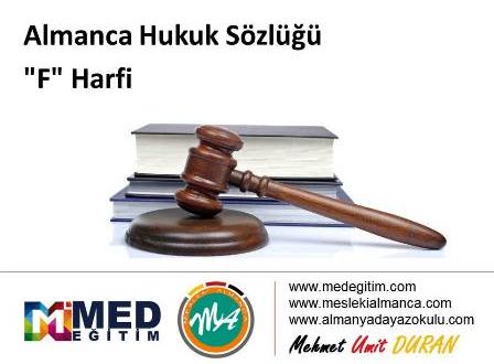Almanca Hukuk Sözlüğü - "F" Harfi 1