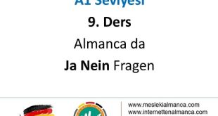 A1 Seviyesi / 9. Ders: Almanca da Evet Hayır Sorusu Sormak (Ödevli) 57