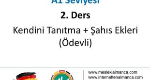 A1 Seviyesi / 2. Ders: Sich vorstellen + Konjugationen (Ödevli) 58