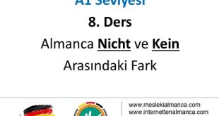 A1 Seviyesi / 8. Ders: Almanca "Nicht" ve "Kein" Arasındaki Fark 58