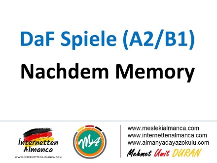 Nachdem Memory (A2/B1) - DaF Spiel 1