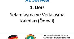 A1 Seviyesi / 1. Ders: Selamlaşma ve Vedalaşma Kalıpları (Ödevli) 56