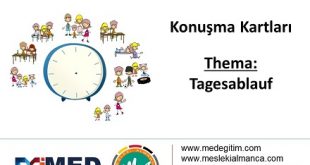 Almanca Konuşma Kartları - Tagesablauf 14