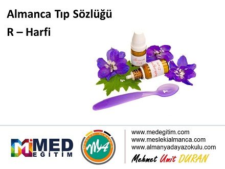 Almanca Tıp Sözlüğü - "R" Harfi 1
