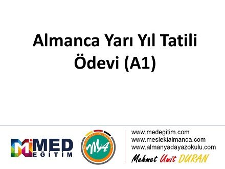 Almanca Yarıyıl Tatili Ödevi (A1) 1