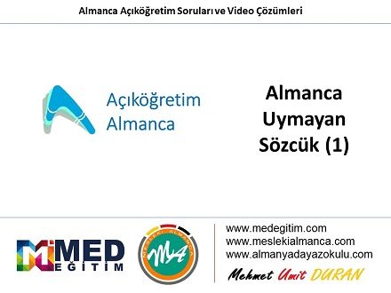 Almanca Uymayan Sözcük (1) 1