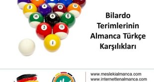 Bilardo Terimlerinin Almancası 58