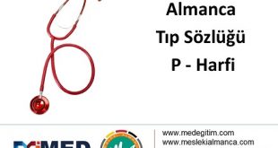 Almanca Tıp Sözlüğü - "P" Harfi 57