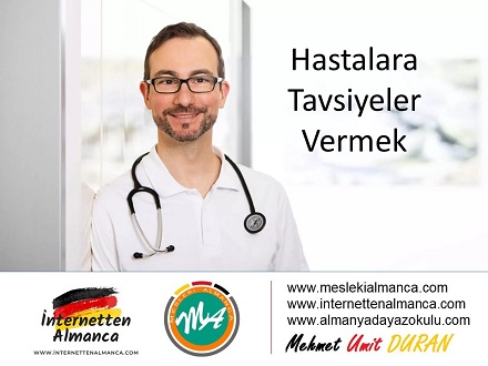 Hastalara Tavsiyeler Vermek (İndirilebilir Çalışma Kağıdı - A1) 1