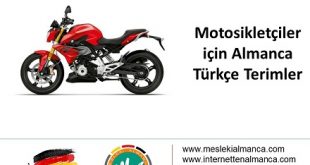 Motosikletçiler İçin Almanca Türkçe Terimler 56