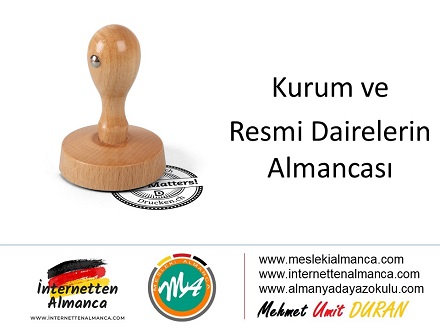 Kurum ve Resmi Dairelerin Almancası - Behörden 1