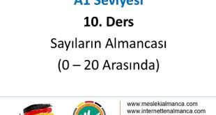 A1 Seviyesi / 10. Ders: Sayıların Almancası (0-20 Arasında) Ödevli 56