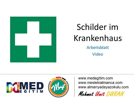Schilder im Krankenhaus - Hastanedeki Tabelaların Almancası 1