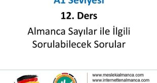 A1 Seviyesi / 12. Ders: Sayılar ile İlgili Sorulabilecek Sorular 57